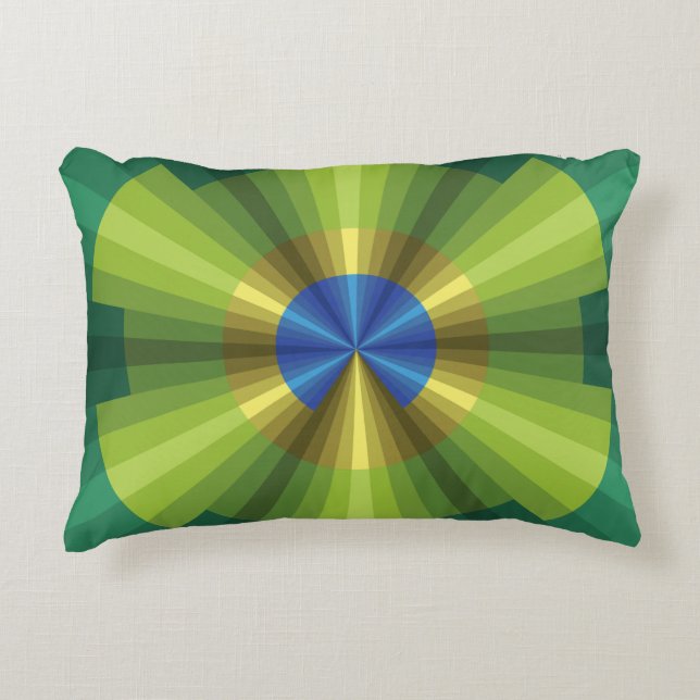 Peacock Illusion Accent Pillow (Front)
