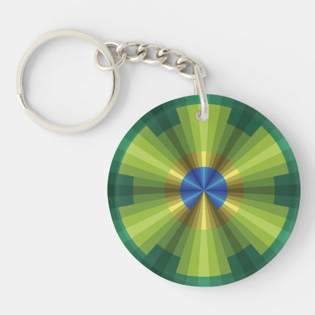 Peacock Illusion Acrylic Keychain (Front)