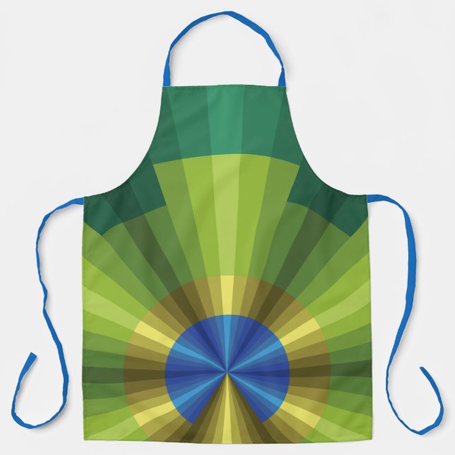 Peacock Illusion All-Over Print Apron (Front)