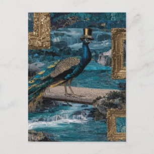 Peacock in a Top Hat Postcard