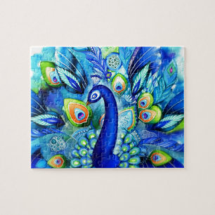 Peacock in Full Bloom Jigsaw Puzzle