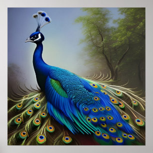 Peacock In Nature Poster