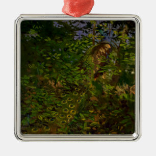 Peacock in the Woods (by Abbott Henderson Thayer) Metal Ornament