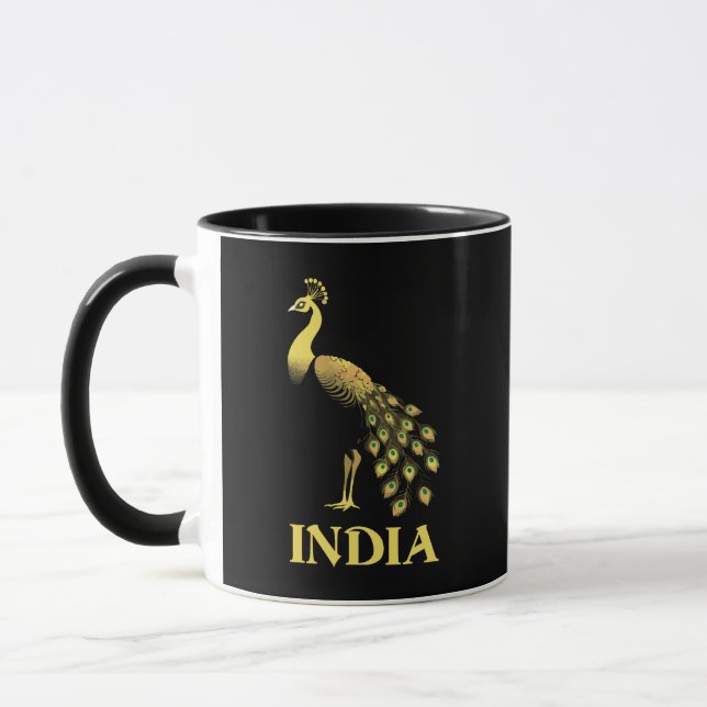 Peacock India National Bird Mug (Left)