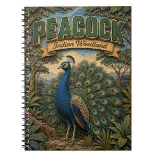 Peacock Indian Woodland POPCUT Notebook