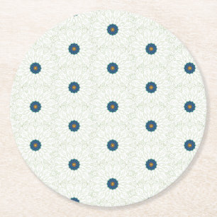 peacock inspiration round paper coaster