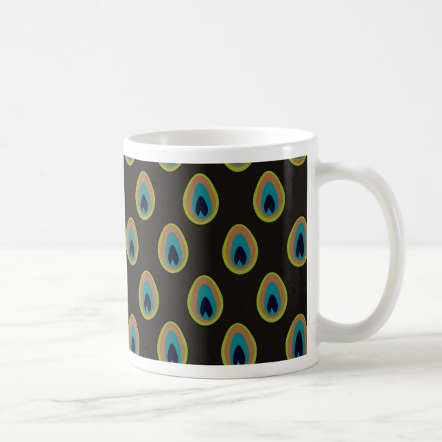 Peacock Inspired Background Coffee Mug (Right)