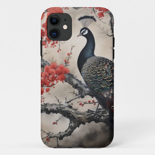 Peacock Iphone case (Back)