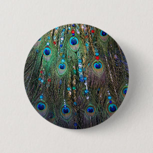 Peacock Jewelery 6 Cm Round Badge