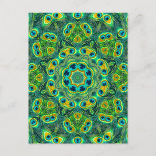PEACOCK KALEIDOSCOPE POSTCARD