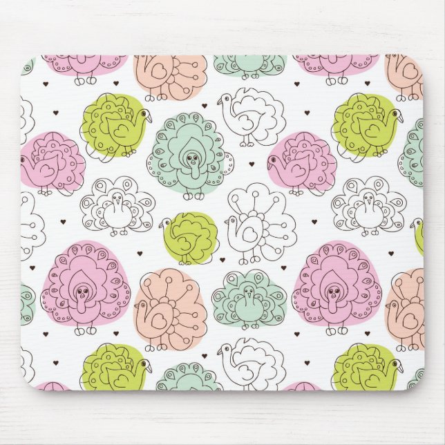 peacock kids wallpaper vintage mouse pad (Front)