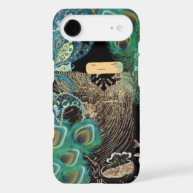 Peacock Kimono Doll  Damask iTouch Case (Back)
