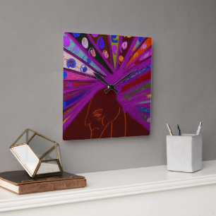 Peacock King Square Wall Clock