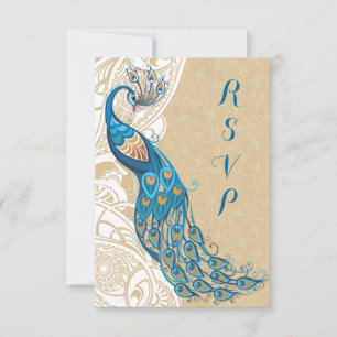 Peacock Lace Elegance 2 Wedding RSVP