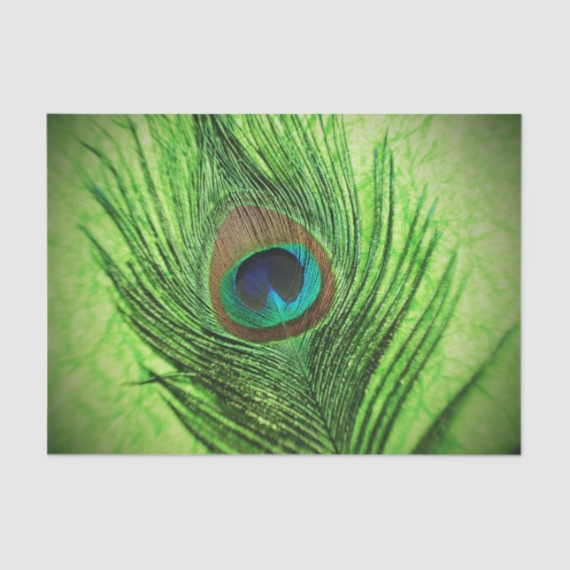 Peacock Lime Green Tissue Paper (Front)