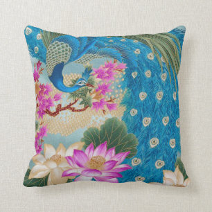 Peacock Lotus Cushion