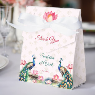 Peacock lotus Indian wedding favours Favour Box