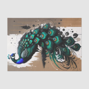 Peacock lovers bright peacocks teal                tissue paper