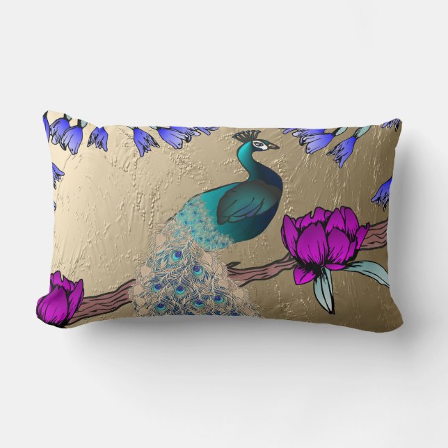 Peacock Lumbar Cushion (Front)