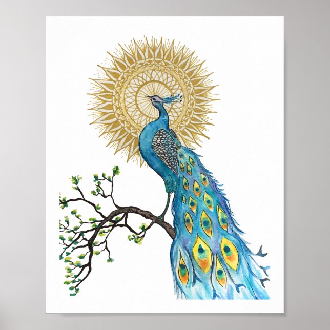 Peacock Mandala 8x10 Print (Front)