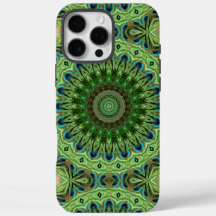 Peacock Mandala Kaleidoscope Medallion Flower iPhone 16 Pro Max Case
