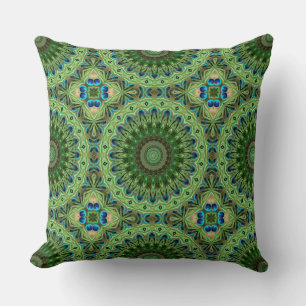 Peacock Mandala Kaleidoscope Medallion Flower Cushion