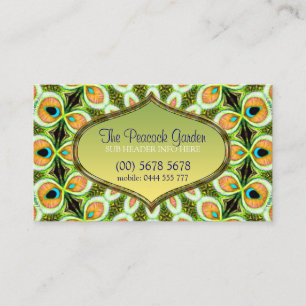 Peacock Mandala Pattern Business Card