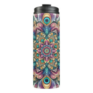 Peacock Mandala Thermal Tumbler