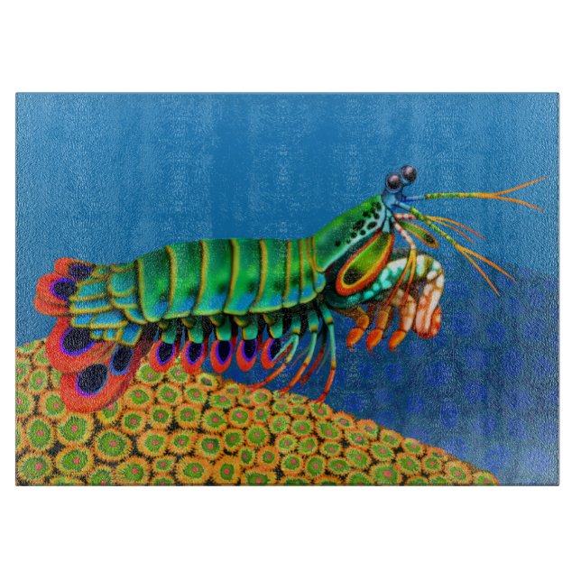 Peacock Mantis Shrimp Cutting Board (Front)
