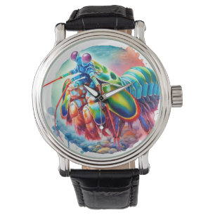 Peacock Mantis Shrimp REF253 - Watercolor Watch
