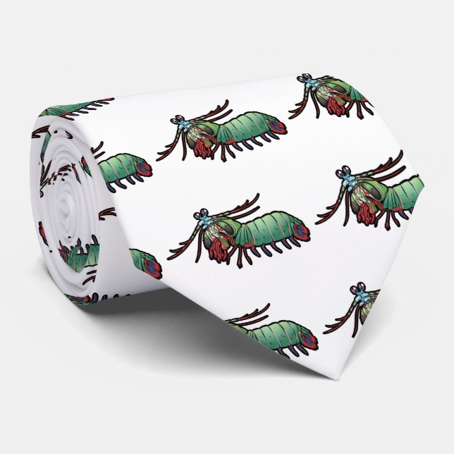 Peacock Mantis Shrimp Tie (Rolled)