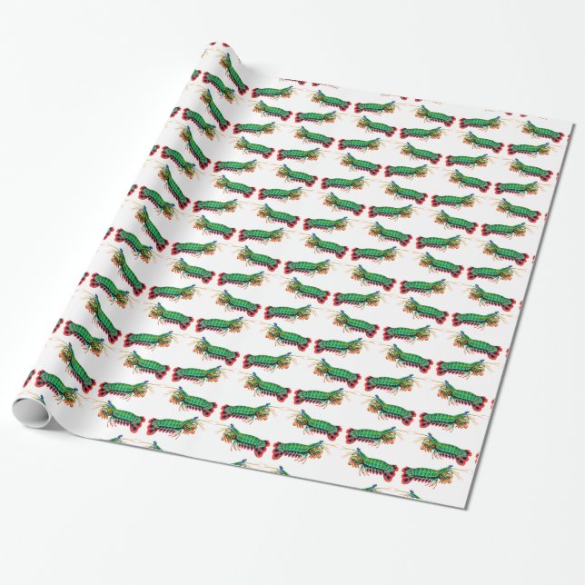 Peacock Mantis Shrimp Wrapping Paper (Unrolled)