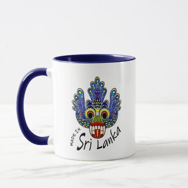 Peacock Mask Sri Lanka Mug (Left)