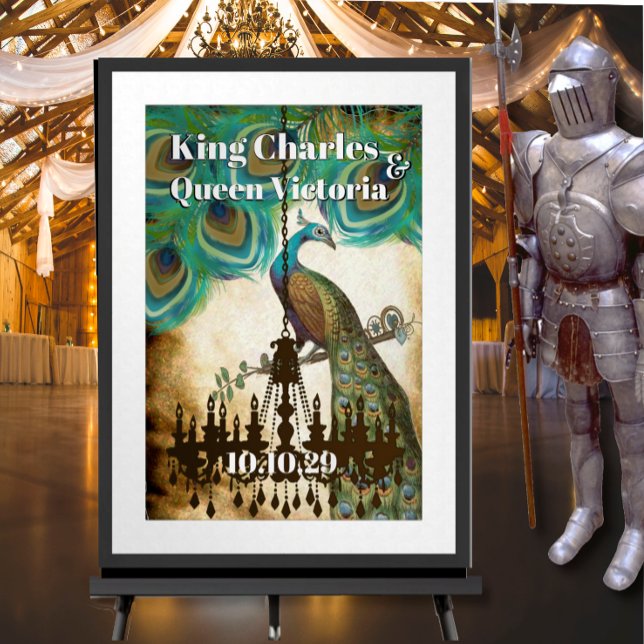 Peacock Mediaeval Renaissance Wedding  Poster (To see frame pricing, please enter your frame and mat options.)