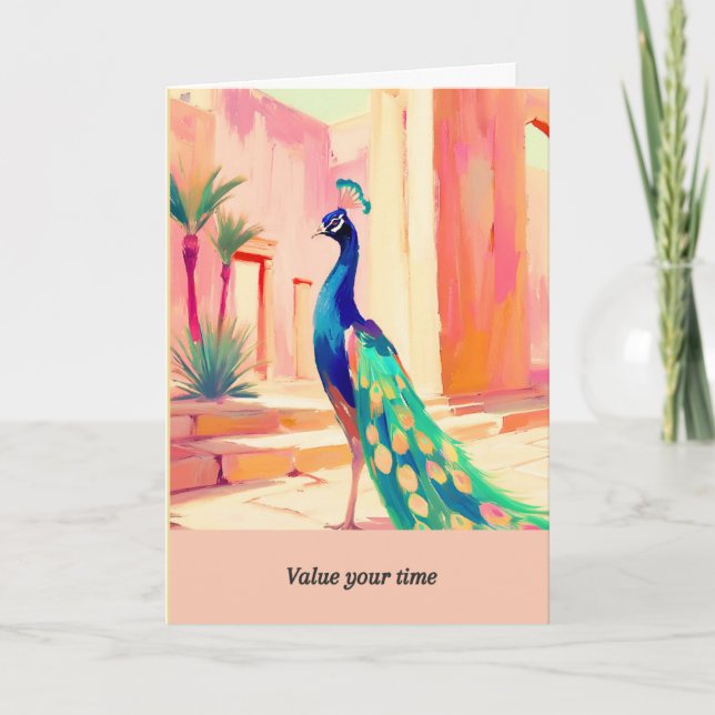 peacock message happy birthday card (Front)