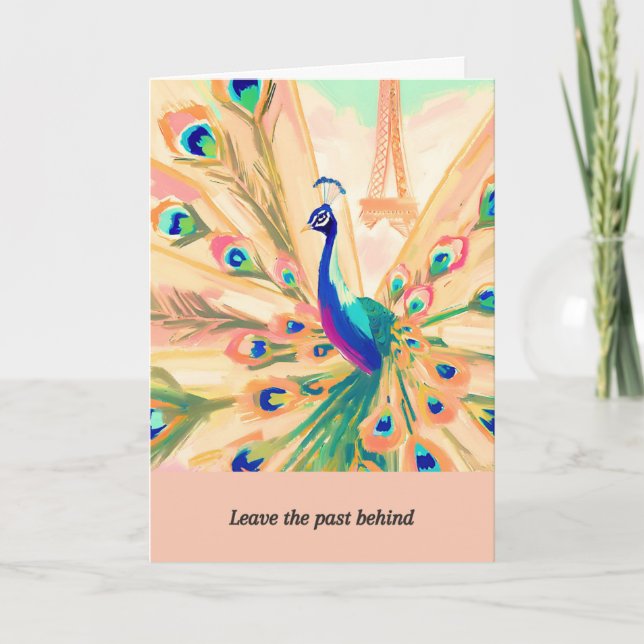 peacock message happy birthday card (Front)