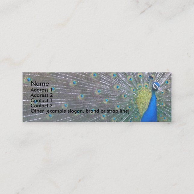Peacock Mini Business Card (Front)