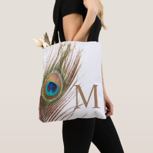 Peacock Monogram Tote Bag