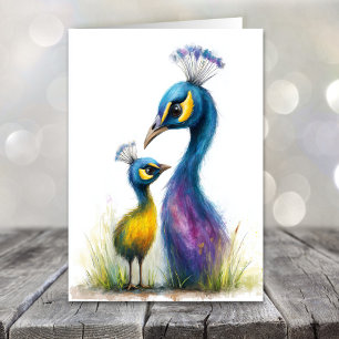 Peacock Mother's Day Holiday Card