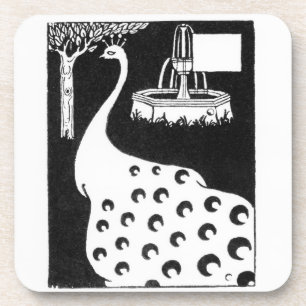 Peacock motif, from 'Le Morte d'Arthur' (litho) Coaster