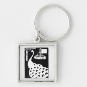 Peacock motif, from 'Le Morte d'Arthur' (litho) Key Ring