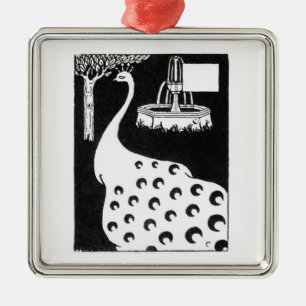 Peacock motif, from 'Le Morte d'Arthur' (litho) Metal Tree Decoration