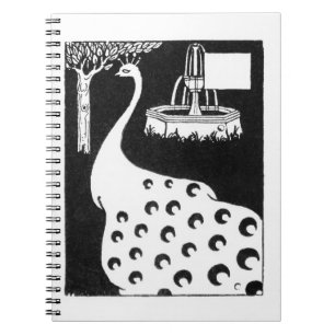 Peacock motif, from 'Le Morte d'Arthur' (litho) Notebook
