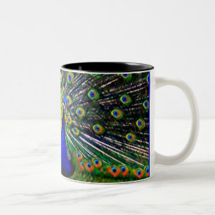 Peacock Mug-Close Two-Tone Coffee Mug