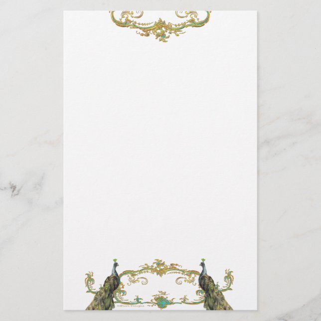 Peacock n Gold Filigree Flyer Announcement (Front)