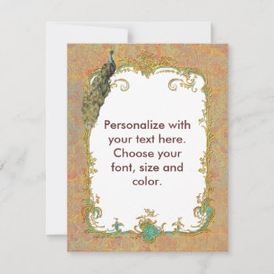 Peacock n Paisley Ornate Art Print Cards