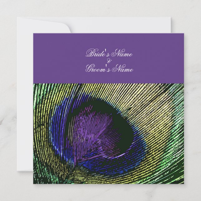 Peacock n purple wedding theme - Create your own Invitation (Front)