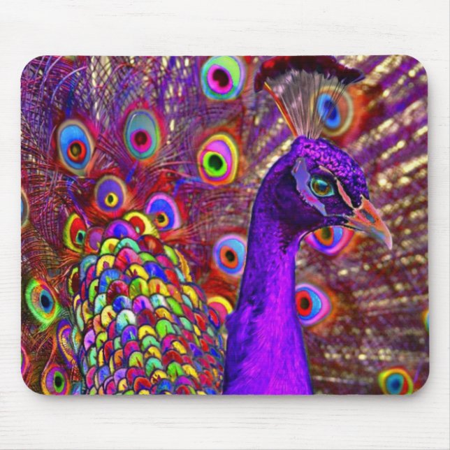 Peacock of a million colours mouse pad (Front)