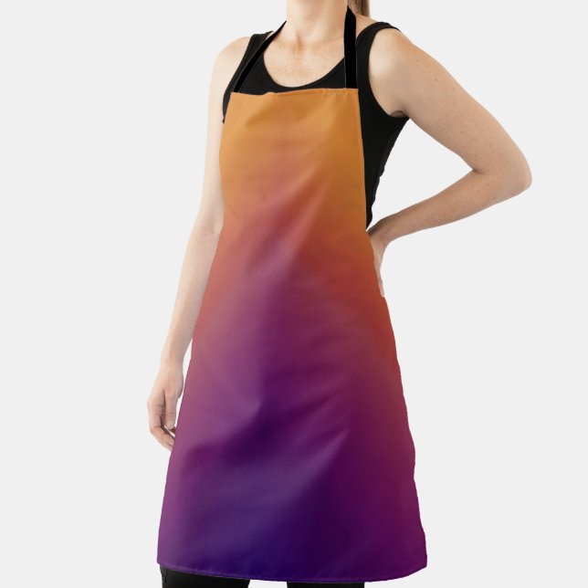 Peacock Ombre Orange Apron (Insitu)