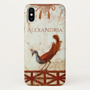 Peacock on Fresco Ancient Roman Antique Painting iPhone X Case